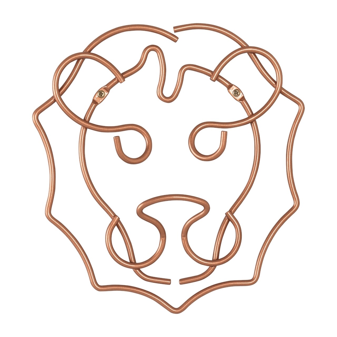Suport decorativ perete Lion, Metaltex, 27 x 30 cm,  inox, aramiu - imagine 4